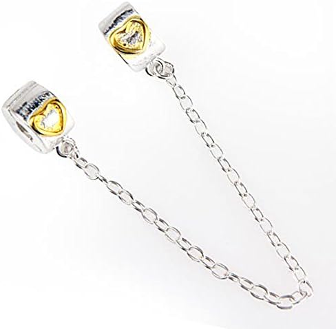 Safety Chain Charm 925 Sterling Silver Clasp Safety Clip Stopper Charm Spacer Charm Pandora Bracelet (E)