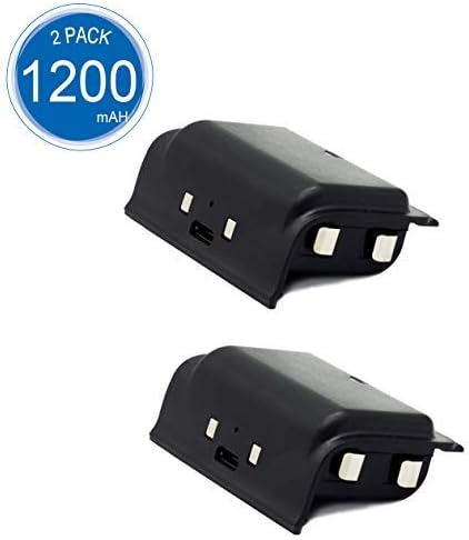 Xbox One Controller Rechargeable Battery Pack, BRHE 2 x 1200mAh Xbox Recharger Battery with USB Charging Cable Kit for Xbox One/Xbox One X/S Wireless Controller