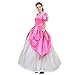 Angelaicos Womens Princess Dress Lolita Layered Party Costume Ball Gown (M, Pink)