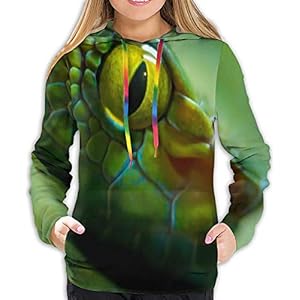 Close Up View of Snake - Sudadera con capucha para mujer, diseño de serpiente