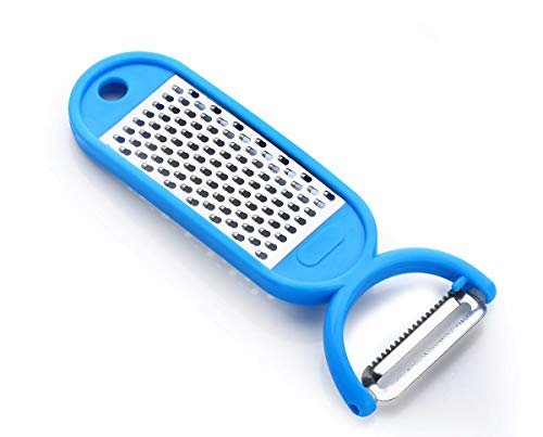 Signoraware 2 in 1 Grater cum Peeler Steel for cheese and Vegetables, Set of 1, Blue
