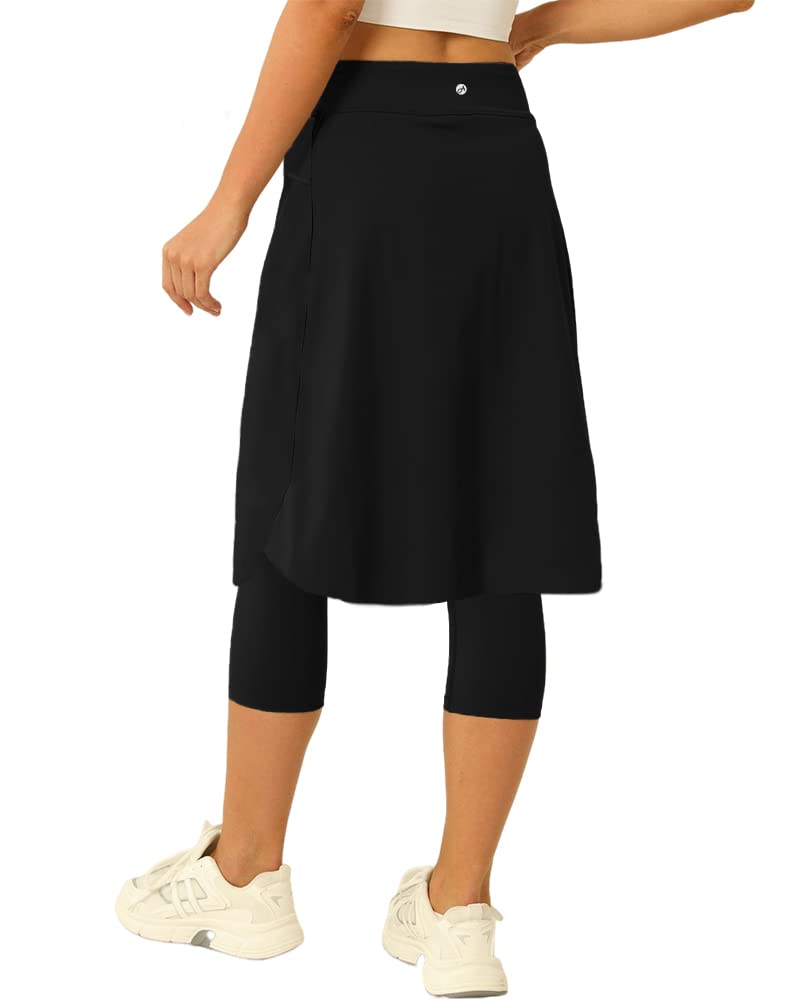 Women 20" Knee Length Tennis Skirt with Built in Legging Golf Skirts Skirted