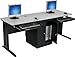 Balt LX 72 Double Workstation, 72 Inch Wide, Locking CPU Holder, Gray (90107)