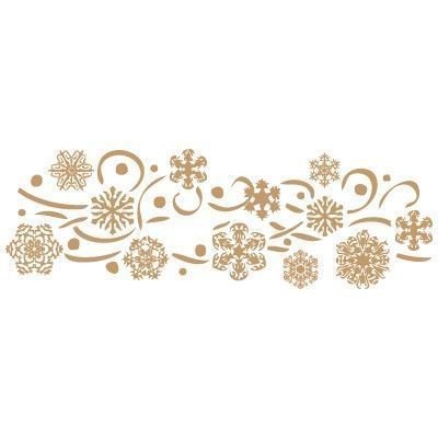 Stencil Deco Festivities 007 Christmas Flowers. Stencil size: 20x20 cm (7,9x7,9 in). Design size: 18x6,2 cm (7,1x2,4 in)