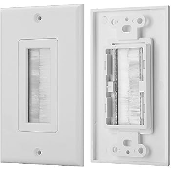 Insert Brosse Passage Câbles Leviton 41075 - Noir - Pour Plaques Decora