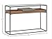 Rivet King Street Industrial Cabinet Media Console Table With Functional Storage, Walnut, Black Metal, Glass