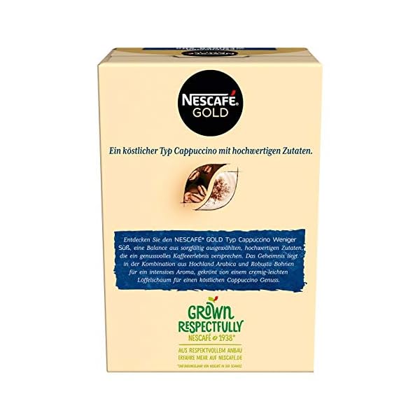 NESCAFÉ GOLD Typ Cappuccino Weniger Süß, Getränkepulver aus löslichem Bohnenkaffee, koffeinhaltig, 1er Pack (1 x 10… – Bild 3