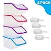 Invero-4X-Set-of-Kitchen-Dry-Food-Storage-Plastic-Tub-Containers-with-Scoop-Ideal-for-Pasta-Cereal-Rice-Pet-Food-and-More Invero® 4x Set of Kitchen Dry Food Storage Plastic Tub Containers with Scoop ideal for Pasta, Cereal, Rice, Pet Food and…