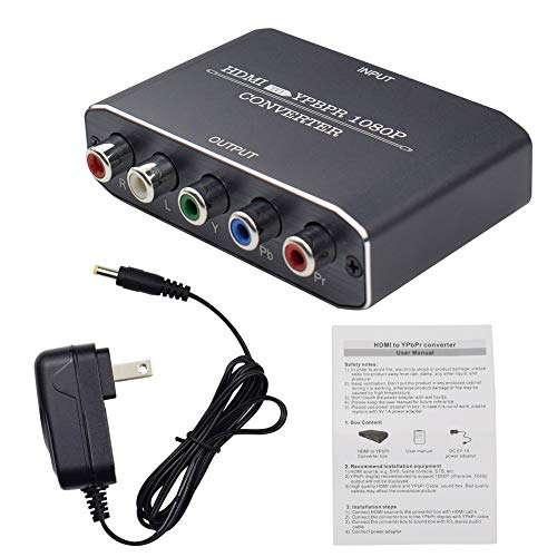 HDMI to YPbPr Converter Adapter, Amanka HDMI to Component Audio Video Converter, Supports 1080P for DVD PSP Xbox 360 PS2 Nintendo to HDTV Monitor
