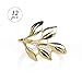 AW BRIDAL WeddingNapkin Rings Set of 12 - Gold Leaf Napkin Holder for Valentine's Day, Eater, Dinner Party, Outdoor Party, Baby Shower, Gala