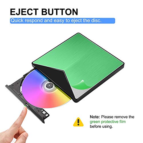 JAKAGO USB 3.0 DVD External Drive CD DVD +/-RW ROM Rewriter Burner Writer with USB Type C Adapter High Speed Data Transfer Portable Optical Drive for Windows10/8/7/XP/Mac/Linux/OS All Type C Device