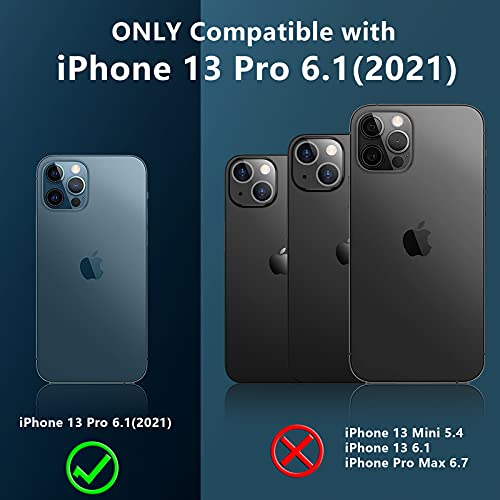 gogorelax Compatible with iPhone 13 Pro case,with Built-in Screen Protector Shockproof Case for iPhone 13 Pro 6.1 Inch(Black/Clear)