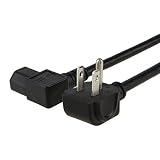 CableCreation 10 Feet 18 AWG Universal Power Cord for NEMA 5-15P Angle Type to IEC320 C13 Angle Type Cable, 3M / Black