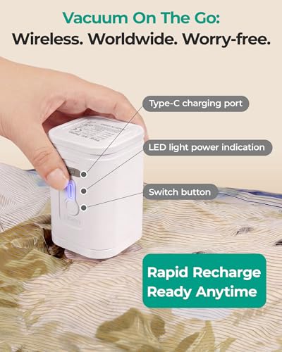 BAGSMART Travel Vacuum Bags with Rechargeable Electric Pump, 18PC Kit photo 9