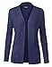 BH B.I.L.Y USA Women's Open Front Long Sleeve Classic Knit Cardigan Navy 3X-Large