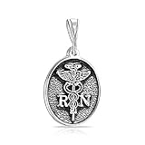Bling Jewelry Registered Nurse Caduceus Symbol Sterling Silver RN Pendant