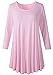 LARACE Women 3/4 Sleeve Tunic Top Loose Fit Flare T-Shirt(2X, Pink)