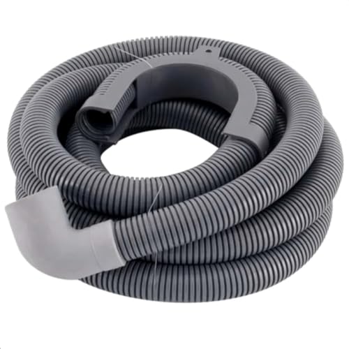 Mangueira de Saída Máquina de Lavar 3 Metros com Suporte – Compatível Brastemp Electrolux Consul Tanquinho – Mangueira Lavadora Reforçada Bocal Curvo 28mm