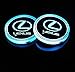 2pcs LED Car Logo Cup Holder Lights for Lexus, 7 Colors Changing USB Charging Mat Luminescent Cup Pad, LED Interior Atmosphere Lamp Decoration Light. (Lexus)