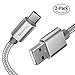 USB Type C Cable, TOMPOL USB C Cable (2 PACK 6.6ft) 3.0 Fast Charger Nylon Braided USB C Cord for Samsung Galaxy Note 8 S8 S8 plus,Pixel XL,Moto Z2,LG V30 G5 G6 V20,Nexus 6P, Nintendo Switch, Macbook