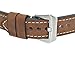 Brown 24mm Genuine Leather Wristwatch Watch Band Oil Tan Vintage Watchband for Men with Stainless Buckle