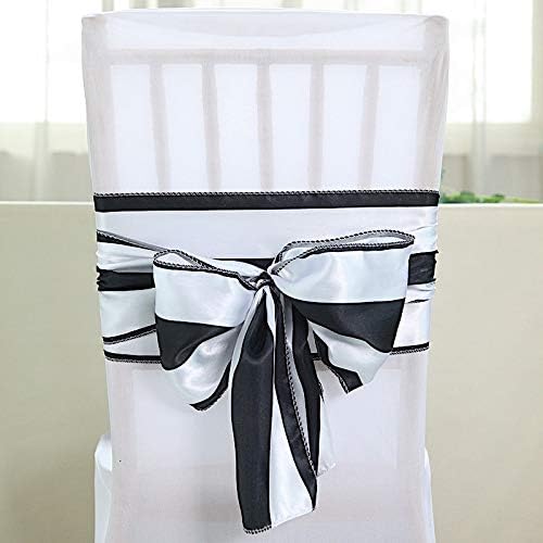 Amazon Com Balsacircle 100 Pcs Black White Satin Stripe Chair