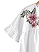 Floerns Women's Flower Embroidery Loose Casual Babydoll Top Blouse