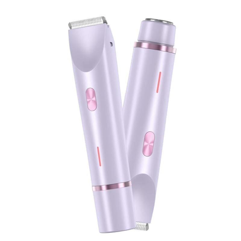 Photo 1 of 2 in 1 Dual Head Bikini Trimmer Women Electric Shaver,Waterproof Wet & Dry Use Body Hair Trimmer and Facial Hair Remover for Bikini Underarm Leg Arm Body Face (Purple)