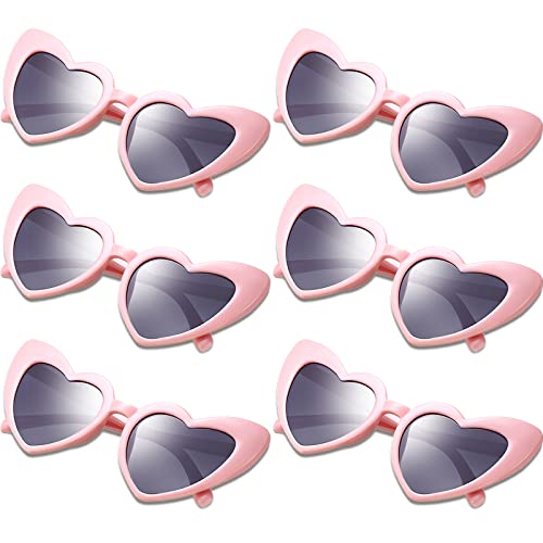 Frienda 6 Pairs Heart Shaped Sunglasses Bulk, Pink Grey at Amazon