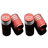 EVPRO Valve Stem Caps Tire Decorative Accessories Red 4 Pack Fit for Chevy