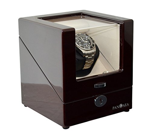 Pangaea S310 Single Watch Winder Japanese Mabuchi Motor - Mahogany (Battery or AC Powered)