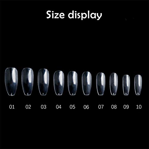 image for ABASSKY 100Pcs Long Coffin Shape Full Cover False Fake Nails Art Tip D