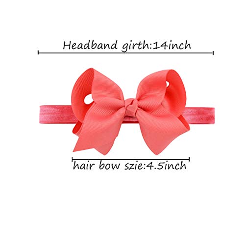 40PCS Baby Grosgrain Ribbon Headbands 4.5Inch Hair Bows Elasict Headband Hair Accessories for Baby Girls Newborns Infantas Toddlers - Thumbnail 3