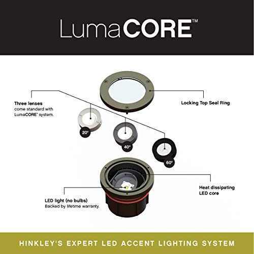 Hinkley Landscape Lighting Grill Top LED Well Light - Highlights Important Landscape Features and Surfaces and Increases Home Security, Bronze Finish, 75W Equivalent 12W LED Light, 15705BZ-12W27K