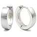 Pair Stainless Steel Brushed Hoop Men Earrings