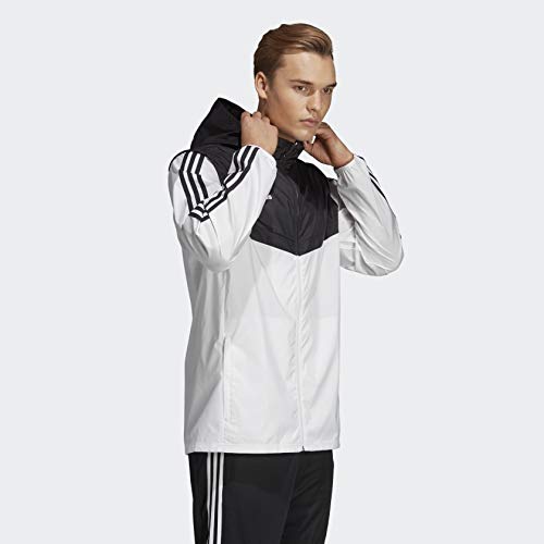 adidas Men's Tiro Windbreaker, White/Black, Small