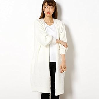 Amazon イング Ingni アルパカブークレーロング カーディガン