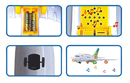 Alagoo Electric Airplane Toy Kids Toy Plane Airbus with Flashing Lights, Realistic Aircraft Jet Engine Sounds, Changes Direction Auto, Bump and Go Action Toy Airplanes for 3+ Years(Colors May Vary) - Thumbnail 3