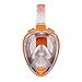 ARIA Snorkeling Mask - Full Face Mask with Panoramic View, Easy Breathing Anti-Fog System, Anti-Leak and Dry Top, Large Size, Color Orange