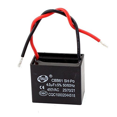 Uxcell a15052300ux0380 AC 450V 4uF 5% Two Wires Polypropylene Film Ceiling Fan Motor Capacitor: Industrial & Scientific