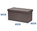 Otto & Ben [2pc Set] Folding Toy Box Chest with SMART LIFT Top Linen Fabric Ottomans Bench Foot Rest for Bedroom and Living Room, 30