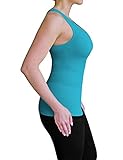 NOTOE Solid Color Athleisure Activewear Ribbed Racerback Seamless Tank Top