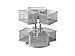 Nifty 2-Tier Cosmetic Organizing Carousel - Silver Powder Coat Finish, Spins 360-Degrees, Cosmetic Bathroom or Bedroom Vanity Storage, Beauty Supplies Organizer, Lazy Susan Platform