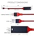 Lightning to HDMI,iPhone to HDMI Cable 1080P Digital AV Adapter HDTV Cable for iPhone 8/7/6/5 Series, iPad Air/mini/Pro, iPod touch,Compatible iOS 11 (6.6ft,Red)