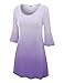 LL Womens Round Neck 3/4 Bell Sleeves Ombre Tunic Top - Made in USA