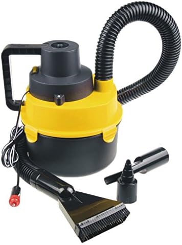 Kitechildhood Compact Size Powerfull Mini Auto Car Vacuum Cleaner Wet/Dry DC 12 Volt Black & Yellow