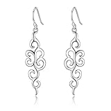 Highly Polished Sterling Silver Filigree Dangle Drop Earrings