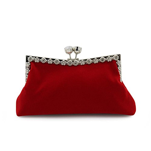 Kingluck Velvet With Rhinestone Wedding/Special Occasion Clutches/Evening Handbags(More Colors) (red) ... (red)