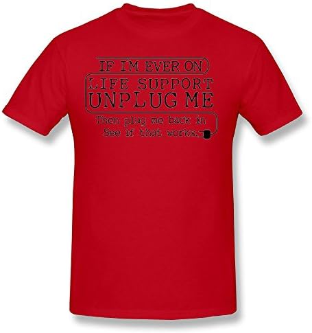 BWOSBFSLK Young Boys If Im Ever On Life Support Lovely Cool Movement Adventure Challenge Musician Rock Climbing Men's Cool Short Sleeve T-Shirt Red