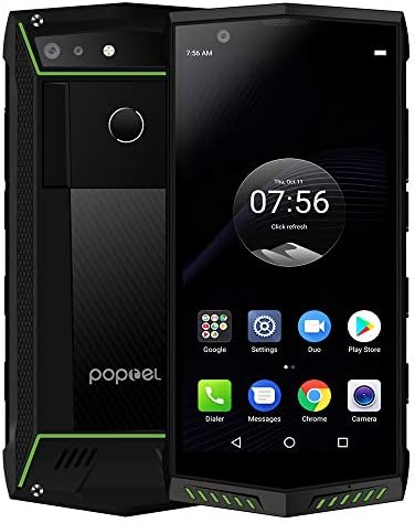 poptel P60 Rugged Mobile Phone IP68 Waterproof Shockproof Dustproof, 5.7Inch 18:9 FHD+, 6GB+128GB, Face ID, Android 8.1, 5000mAh, 4G dual SIM, BT, Face ID Fingerprint, NFC, GPS, Unlocked Smartphone
